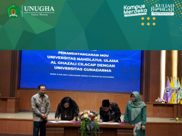Penandatanganan kerjasama antara Universitas Nahdlatul Ulama Al Ghazali Cilacap dengan Universitas Gunadarma MOU dengan Universitas Gunadarma