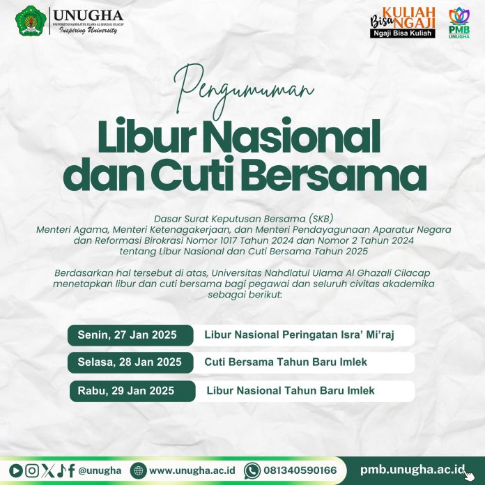 Info Libur Nasional dan Cuti Bersama